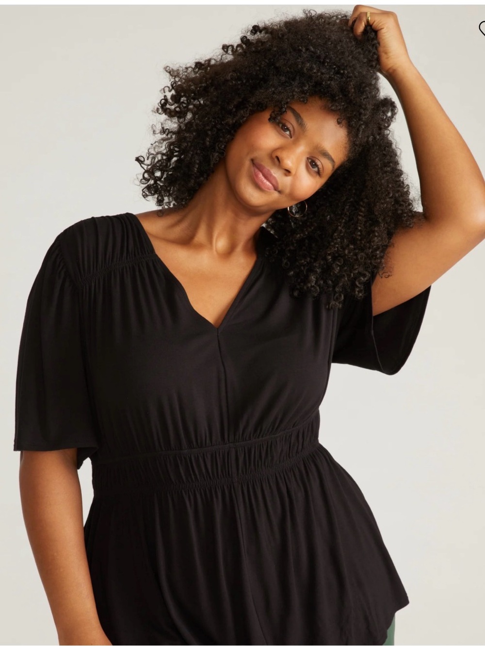 Universal Standard 2 for 1! Black and Navy Flora Liquid Jersey Top